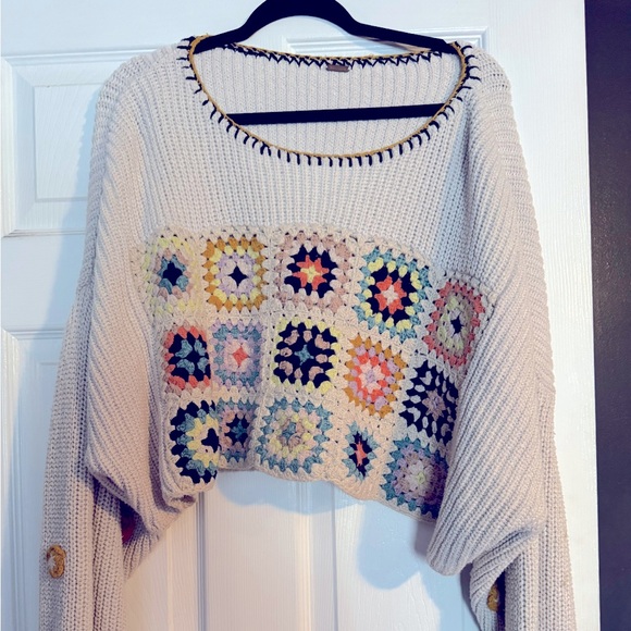 Free People Multicolor Crochet Sweater - Picture 5 of 5